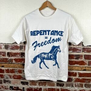 HWLF He Would Love First Shirt Size Small White Short Sleeve Repentance Freedom